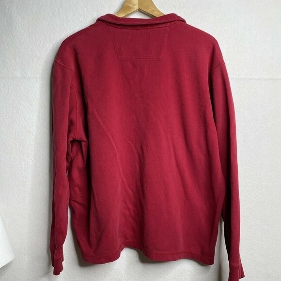 Chaps Men 1/4 Zip Red Pullover Ribbed Sweater Long Sleeve Casual Shirt XL - Picture 12 of 12